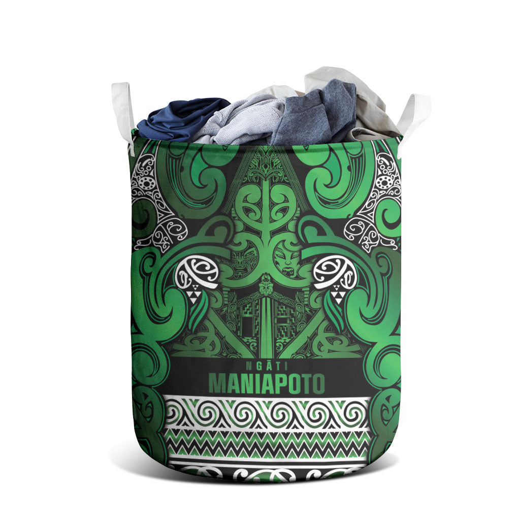 Aotearoa Iwi Ngati Maniapoto Laundry Basket Maori Wharenui House Tribal Pattern