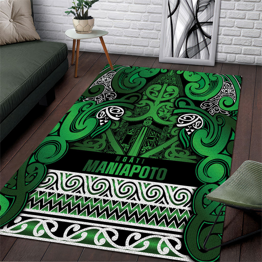 Aotearoa Iwi Ngati Maniapoto Area Rug Maori Wharenui House Tribal Pattern