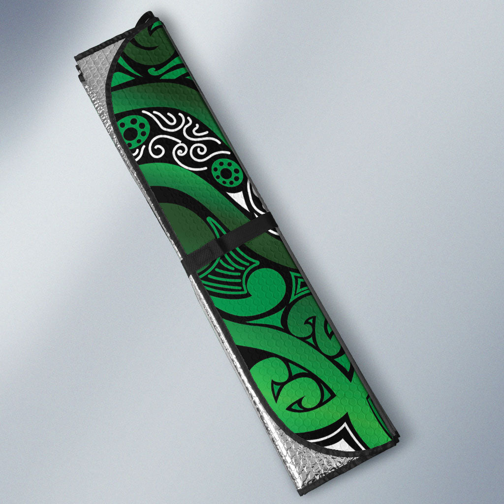 Aotearoa Iwi Ngati Maniapoto Auto Sun Shade Maori Wharenui House Tribal Pattern