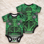 Aotearoa Iwi Ngati Maniapoto Baby Onesie Maori Wharenui House Tribal Pattern