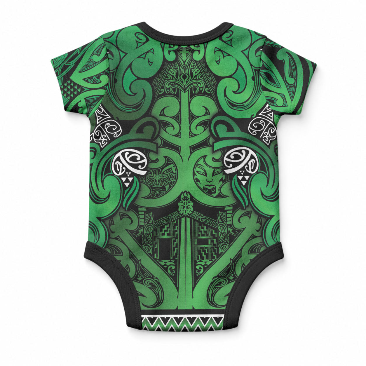 Aotearoa Iwi Ngati Maniapoto Baby Onesie Maori Wharenui House Tribal Pattern