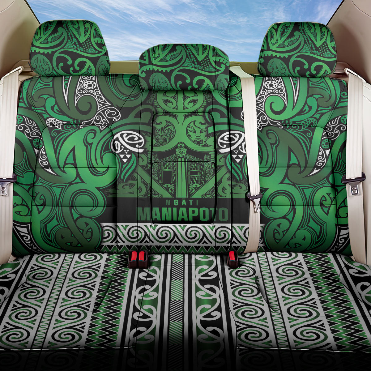 Aotearoa Iwi Ngati Maniapoto Back Car Seat Cover Maori Wharenui House Tribal Pattern