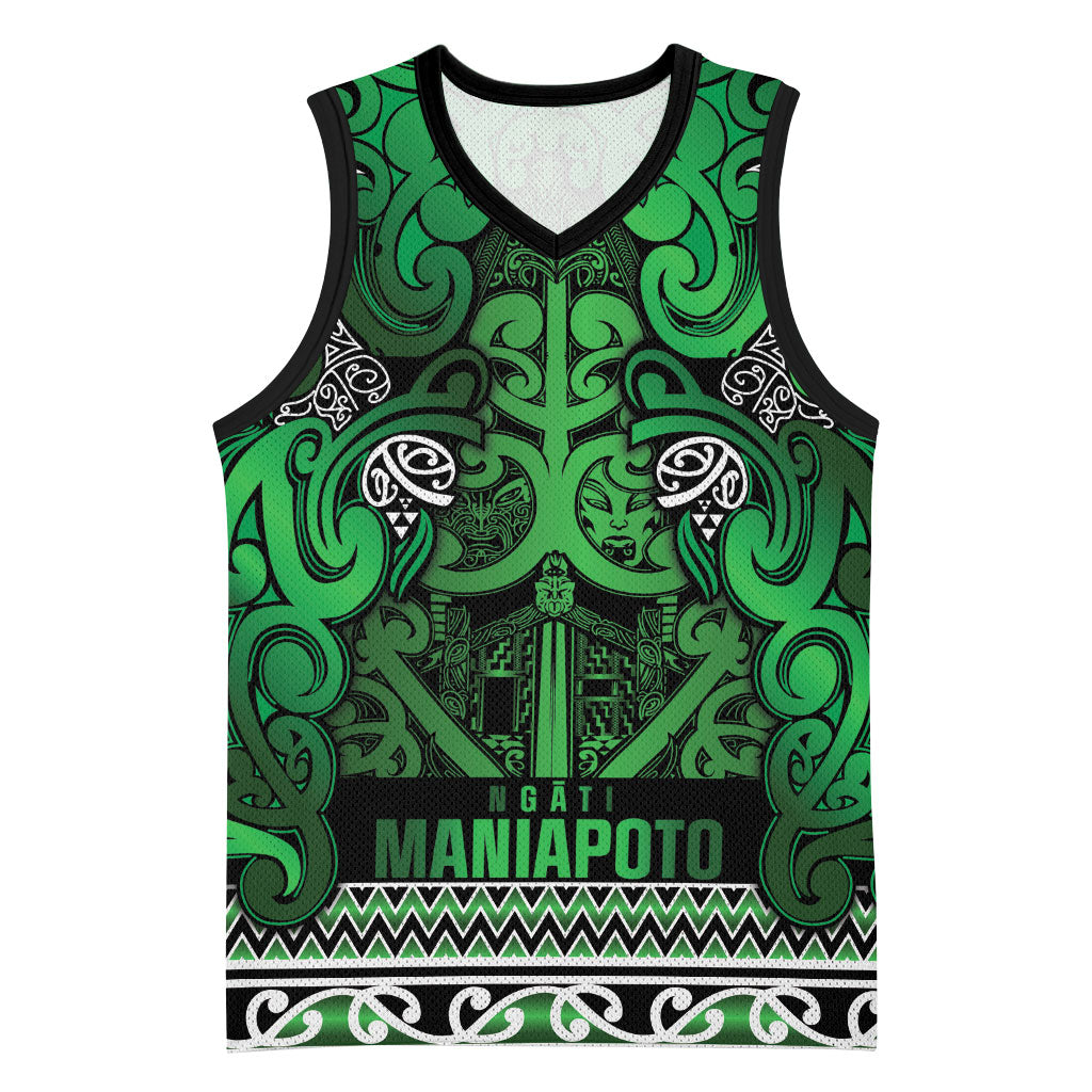 Aotearoa Iwi Ngati Maniapoto Basketball Jersey Maori Wharenui House Tribal Pattern