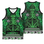Aotearoa Iwi Ngati Maniapoto Basketball Jersey Maori Wharenui House Tribal Pattern