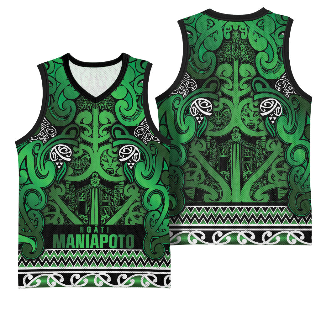 Aotearoa Iwi Ngati Maniapoto Basketball Jersey Maori Wharenui House Tribal Pattern