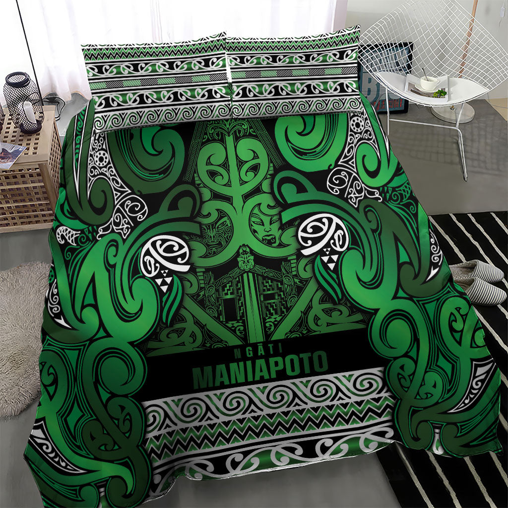 Aotearoa Iwi Ngati Maniapoto Bedding Set Maori Wharenui House Tribal Pattern