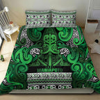 Aotearoa Iwi Ngati Maniapoto Bedding Set Maori Wharenui House Tribal Pattern