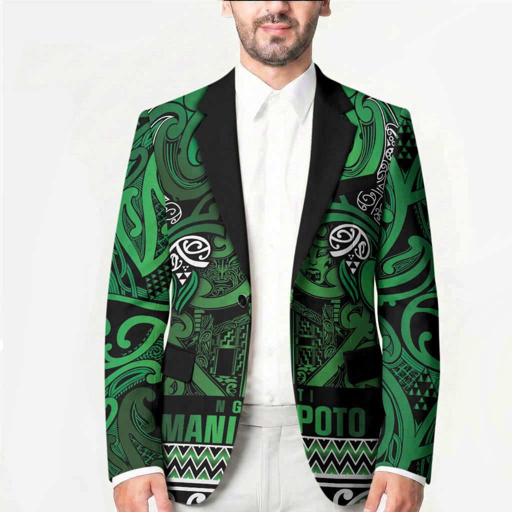 Aotearoa Iwi Ngati Maniapoto Blazer Maori Wharenui House Tribal Pattern