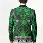 Aotearoa Iwi Ngati Maniapoto Blazer Maori Wharenui House Tribal Pattern