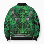 Aotearoa Iwi Ngati Maniapoto Bomber Puffer Jacket Maori Wharenui House Tribal Pattern
