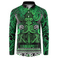 Aotearoa Iwi Ngati Maniapoto Button Sweatshirt Maori Wharenui House Tribal Pattern