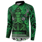 Aotearoa Iwi Ngati Maniapoto Button Sweatshirt Maori Wharenui House Tribal Pattern