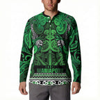 Aotearoa Iwi Ngati Maniapoto Button Sweatshirt Maori Wharenui House Tribal Pattern