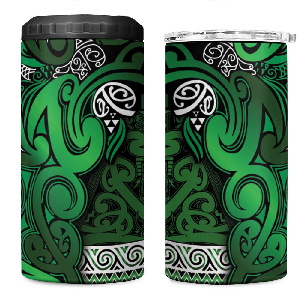 Aotearoa Iwi Ngati Maniapoto 4 in 1 Can Cooler Tumbler Maori Wharenui House Tribal Pattern