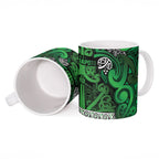 Aotearoa Iwi Ngati Maniapoto Ceramic Mug Maori Wharenui House Tribal Pattern