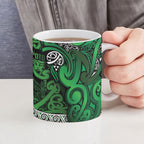 Aotearoa Iwi Ngati Maniapoto Ceramic Mug Maori Wharenui House Tribal Pattern