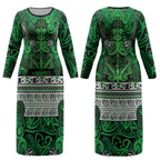 Aotearoa Iwi Ngati Maniapoto Couples Matching Long Sleeve Bodycon Dress and Hawaiian Shirt Maori Wharenui House Tribal Pattern