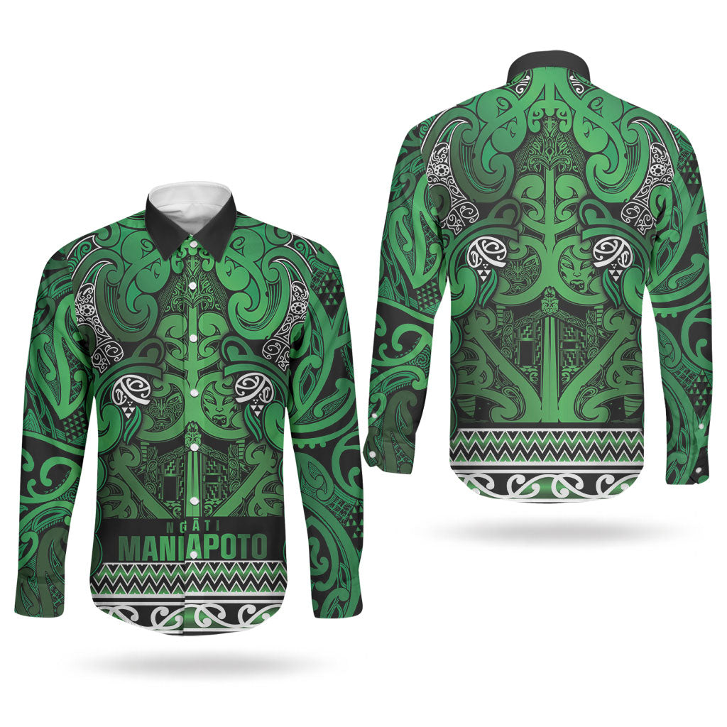 Aotearoa Iwi Ngati Maniapoto Couples Matching Off Shoulder Maxi Dress and Long Sleeve Button Shirt Maori Wharenui House Tribal Pattern