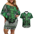 Aotearoa Iwi Ngati Maniapoto Couples Matching Off Shoulder Short Dress and Hawaiian Shirt Maori Wharenui House Tribal Pattern