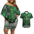 Aotearoa Iwi Ngati Maniapoto Couples Matching Off Shoulder Short Dress and Hawaiian Shirt Maori Wharenui House Tribal Pattern