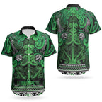 Aotearoa Iwi Ngati Maniapoto Couples Matching Short Sleeve Bodycon Dress and Hawaiian Shirt Maori Wharenui House Tribal Pattern