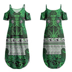 Aotearoa Iwi Ngati Maniapoto Couples Matching Summer Maxi Dress and Long Sleeve Button Shirt Maori Wharenui House Tribal Pattern
