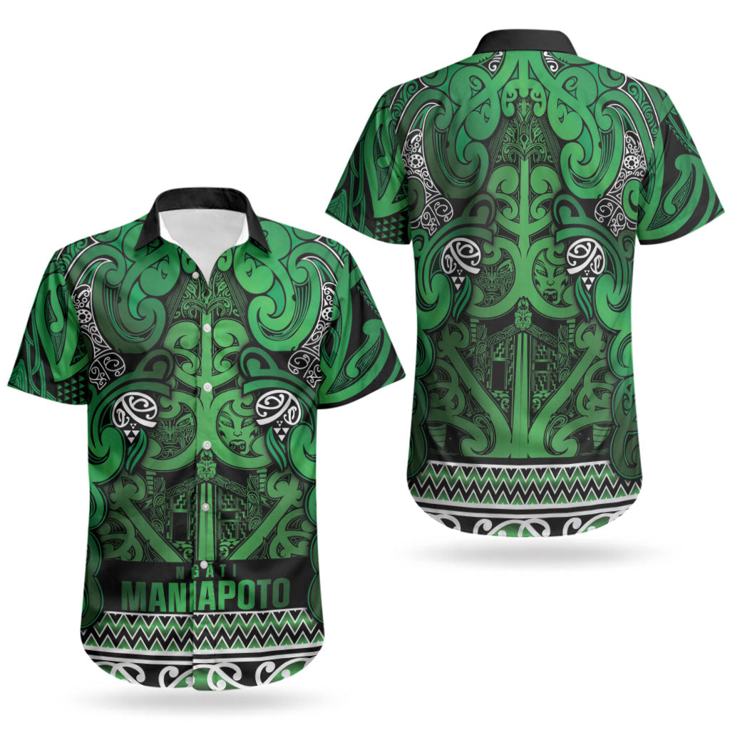 Aotearoa Iwi Ngati Maniapoto Couples Matching Tank Maxi Dress and Hawaiian Shirt Maori Wharenui House Tribal Pattern