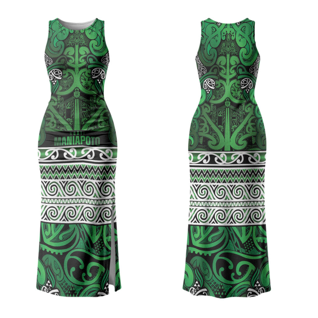 Aotearoa Iwi Ngati Maniapoto Couples Matching Tank Maxi Dress and Hawaiian Shirt Maori Wharenui House Tribal Pattern