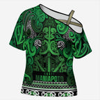Aotearoa Iwi Ngati Maniapoto Cross Shoulder Shirt Maori Wharenui House Tribal Pattern