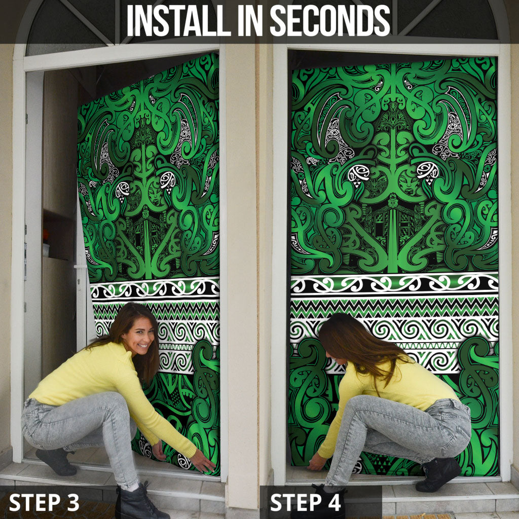 Aotearoa Iwi Ngati Maniapoto Door Cover Maori Wharenui House Tribal Pattern