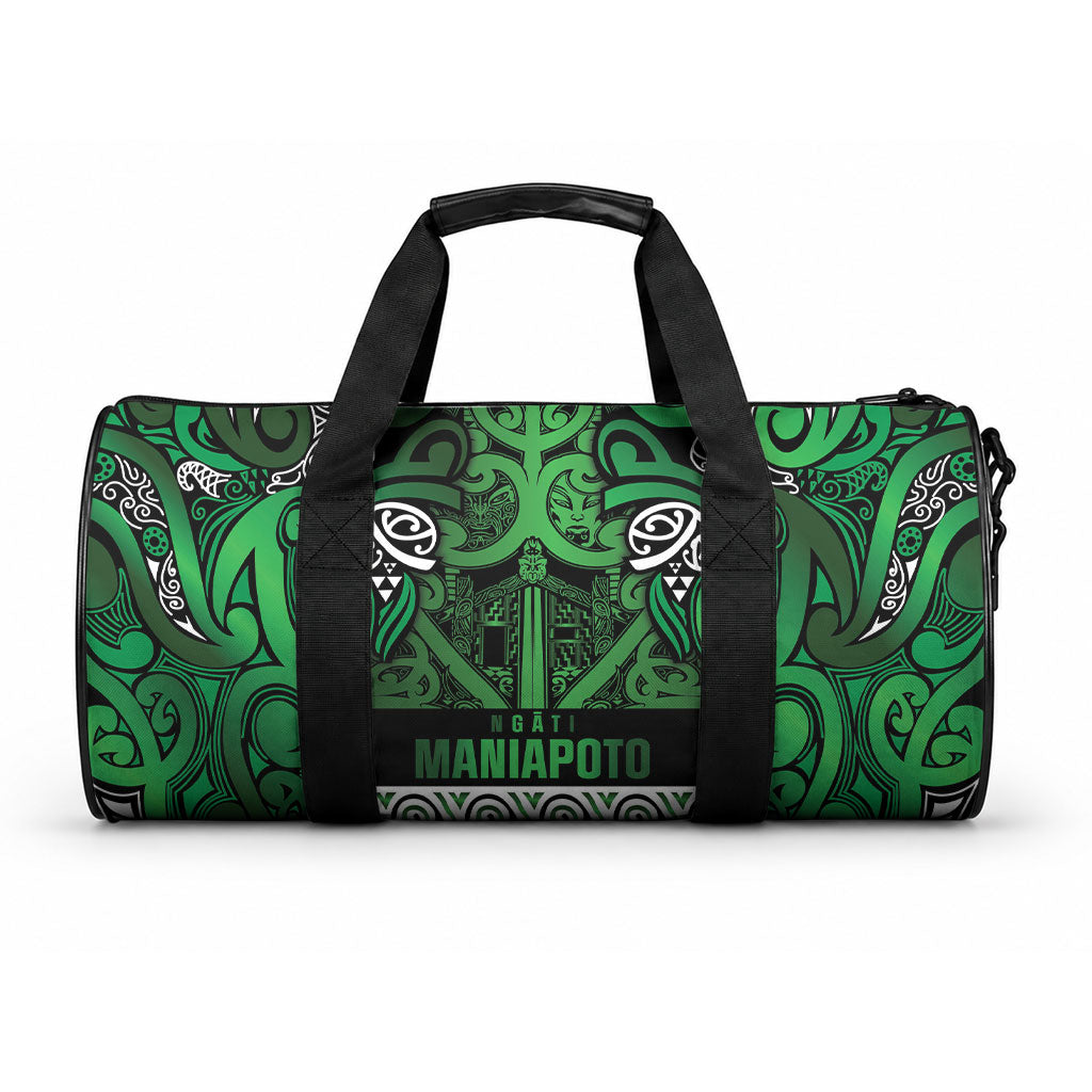 Aotearoa Iwi Ngati Maniapoto Duffle Bag Maori Wharenui House Tribal Pattern