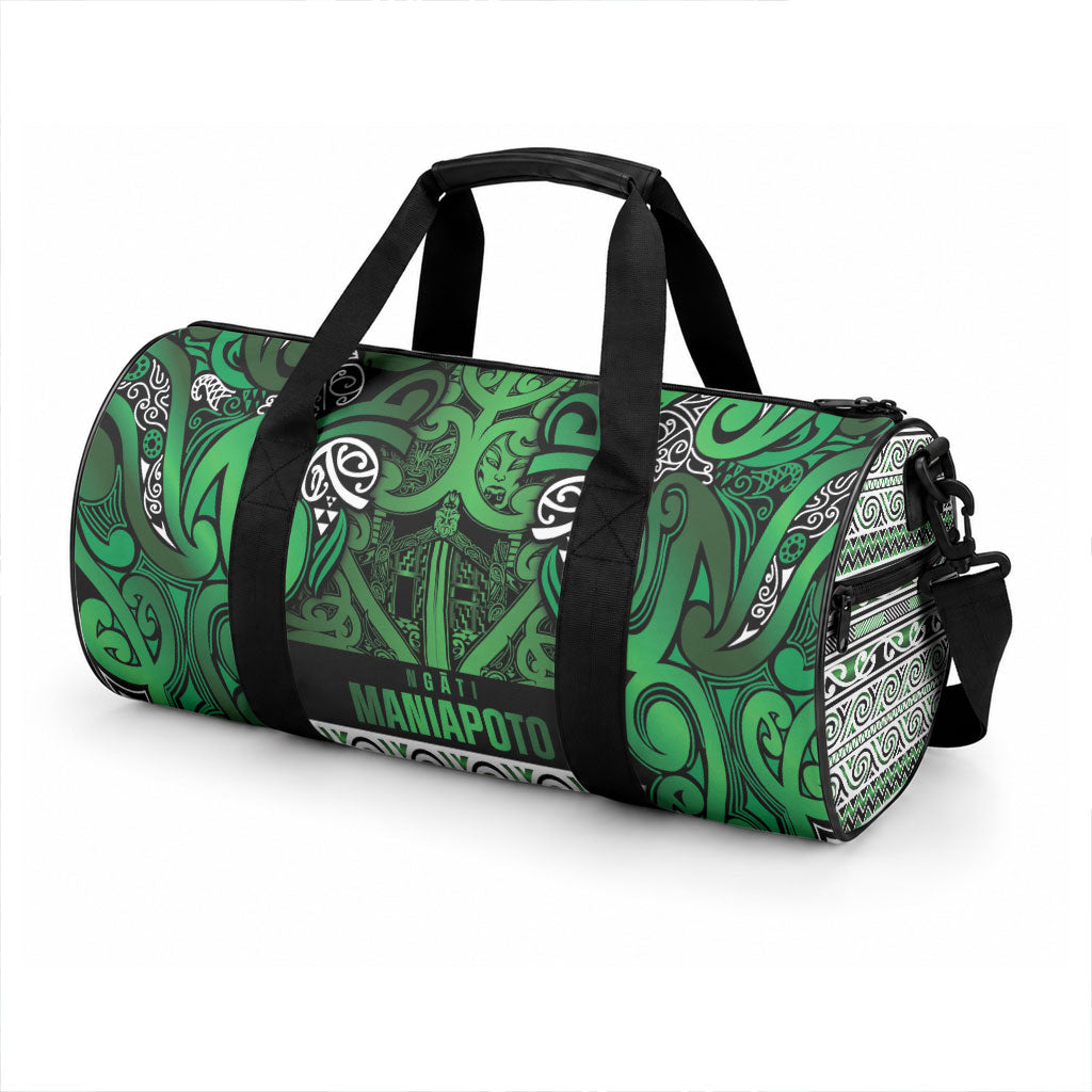 Aotearoa Iwi Ngati Maniapoto Duffle Bag Maori Wharenui House Tribal Pattern
