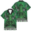 Aotearoa Iwi Ngati Maniapoto Family Matching Long Sleeve Bodycon Dress and Hawaiian Shirt Maori Wharenui House Tribal Pattern