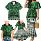 Aotearoa Iwi Ngati Maniapoto Family Matching Mermaid Dress and Hawaiian Shirt Maori Wharenui House Tribal Pattern