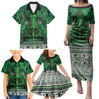 Aotearoa Iwi Ngati Maniapoto Family Matching Puletasi and Hawaiian Shirt Maori Wharenui House Tribal Pattern