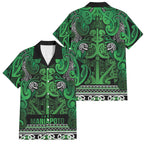 Aotearoa Iwi Ngati Maniapoto Family Matching Puletasi and Hawaiian Shirt Maori Wharenui House Tribal Pattern