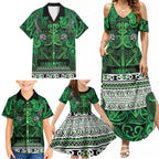 Aotearoa Iwi Ngati Maniapoto Family Matching Summer Maxi Dress and Hawaiian Shirt Maori Wharenui House Tribal Pattern