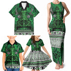 Aotearoa Iwi Ngati Maniapoto Family Matching Tank Maxi Dress and Hawaiian Shirt Maori Wharenui House Tribal Pattern