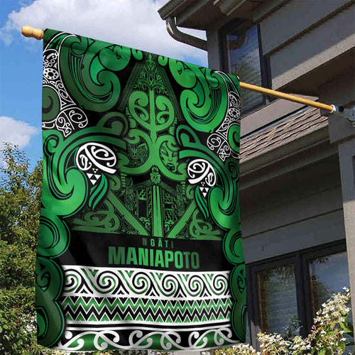 Aotearoa Iwi Ngati Maniapoto Garden Flag Maori Wharenui House Tribal Pattern