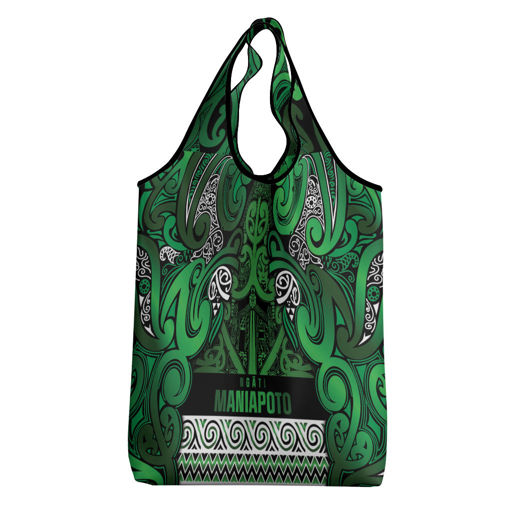 Aotearoa Iwi Ngati Maniapoto Grocery Bag Maori Wharenui House Tribal Pattern