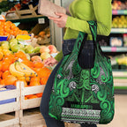 Aotearoa Iwi Ngati Maniapoto Grocery Bag Maori Wharenui House Tribal Pattern