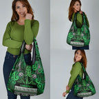 Aotearoa Iwi Ngati Maniapoto Grocery Bag Maori Wharenui House Tribal Pattern