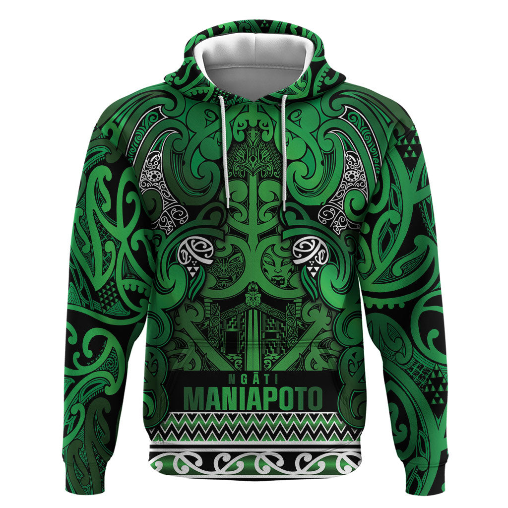 Aotearoa Iwi Ngati Maniapoto Hoodie Maori Wharenui House Tribal Pattern