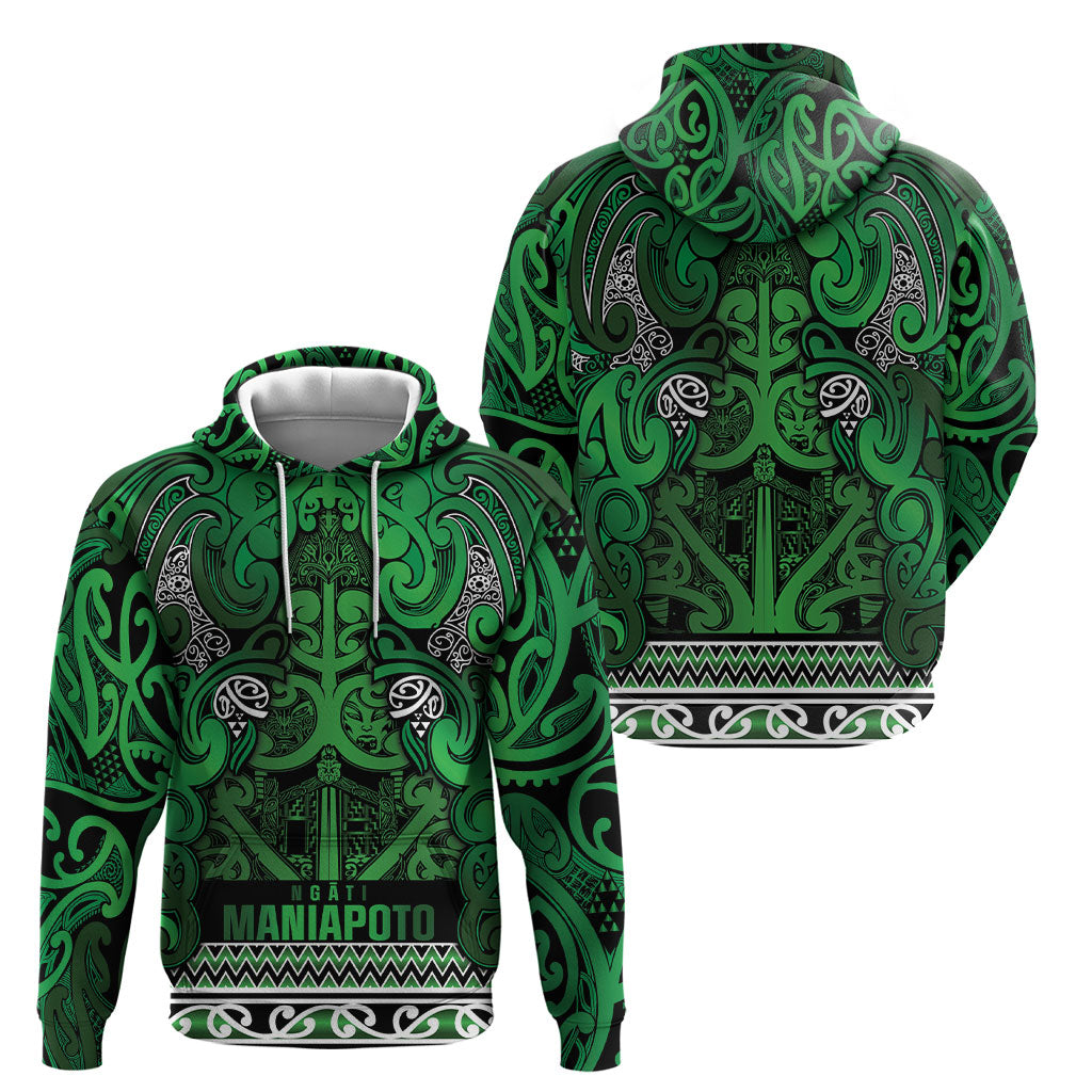 Aotearoa Iwi Ngati Maniapoto Hoodie Maori Wharenui House Tribal Pattern