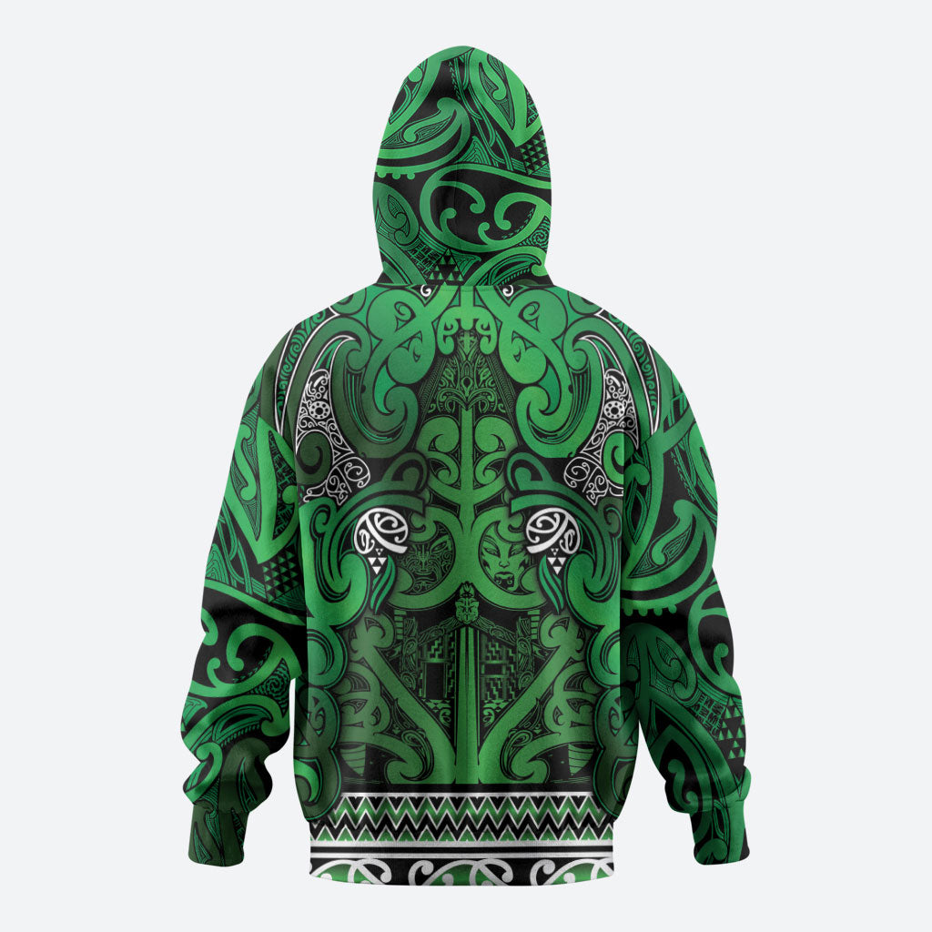 Aotearoa Iwi Ngati Maniapoto Hoodie Maori Wharenui House Tribal Pattern