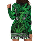 Aotearoa Iwi Ngati Maniapoto Hoodie Dress Maori Wharenui House Tribal Pattern
