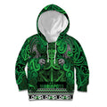 Aotearoa Iwi Ngati Maniapoto Kid Hoodie Maori Wharenui House Tribal Pattern