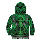 Aotearoa Iwi Ngati Maniapoto Kid Hoodie Maori Wharenui House Tribal Pattern