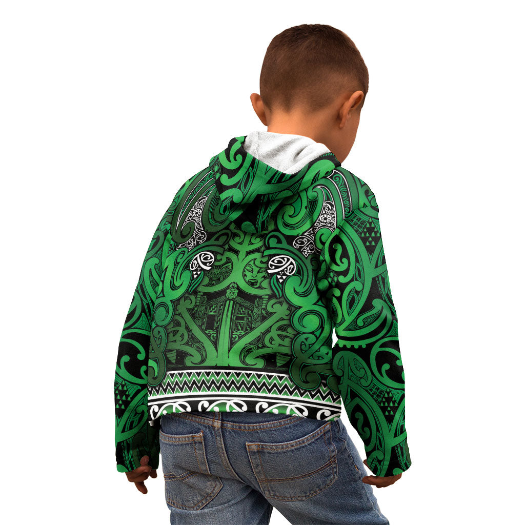 Aotearoa Iwi Ngati Maniapoto Kid Hoodie Maori Wharenui House Tribal Pattern