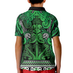 Aotearoa Iwi Ngati Maniapoto Kid Polo Shirt Maori Wharenui House Tribal Pattern